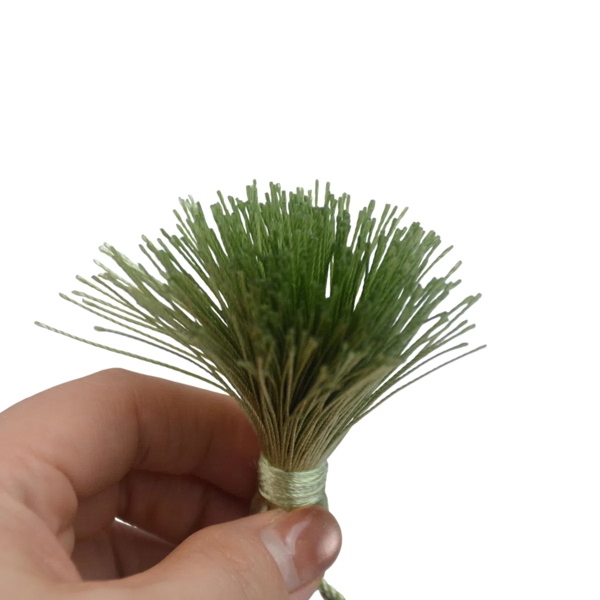Makhry - 20 pezzi di nappe fatte a mano setose mini artigianato con cavo da 2 pollici, fiocco e piccolo nodo cinese per orecchini, segnalibri, accessori per lavori fai da te (Verde erba)
