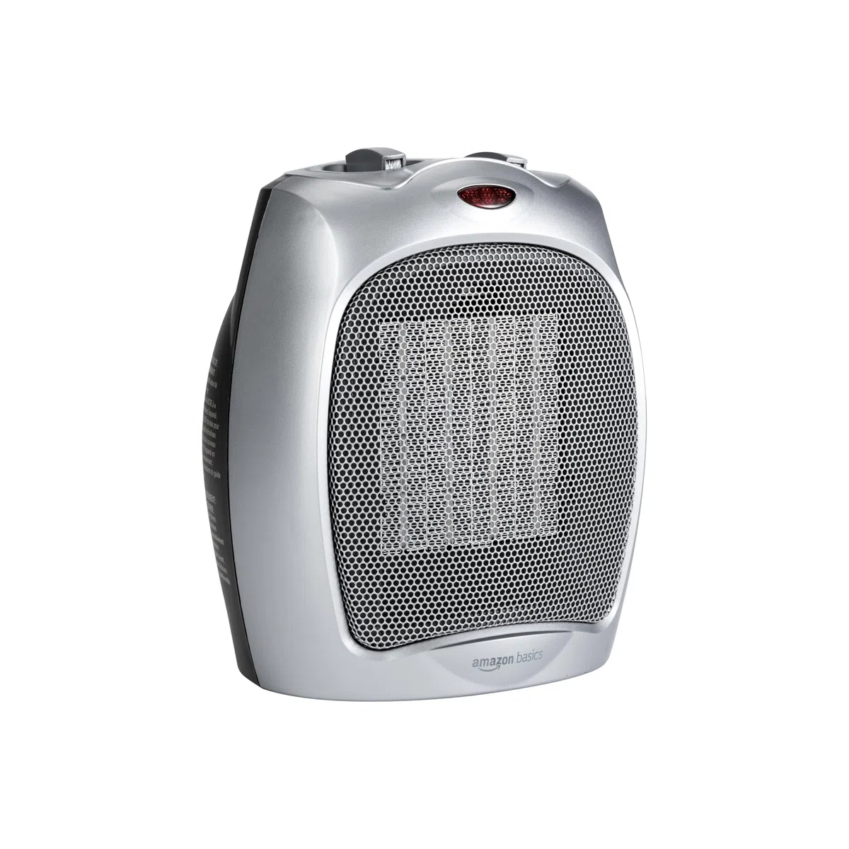 Amazon Basics Termoventilatore in ceramica da 1800 Watt con termostato regolabile - Argento