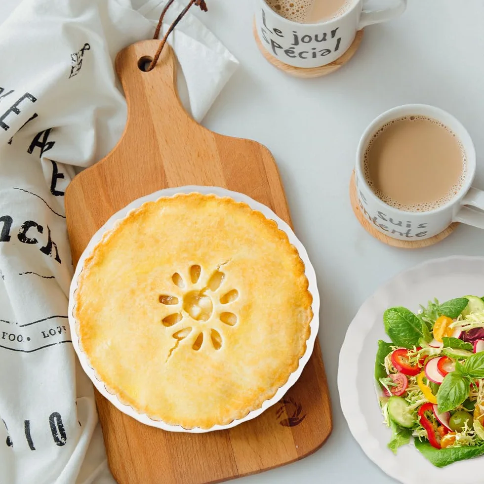 Set di 2 piatti in porcellana bianca per quiche, 18 cm, piatti rotondi e profondi, per torte, pizza, pasta, crostate e quiche (bianco)