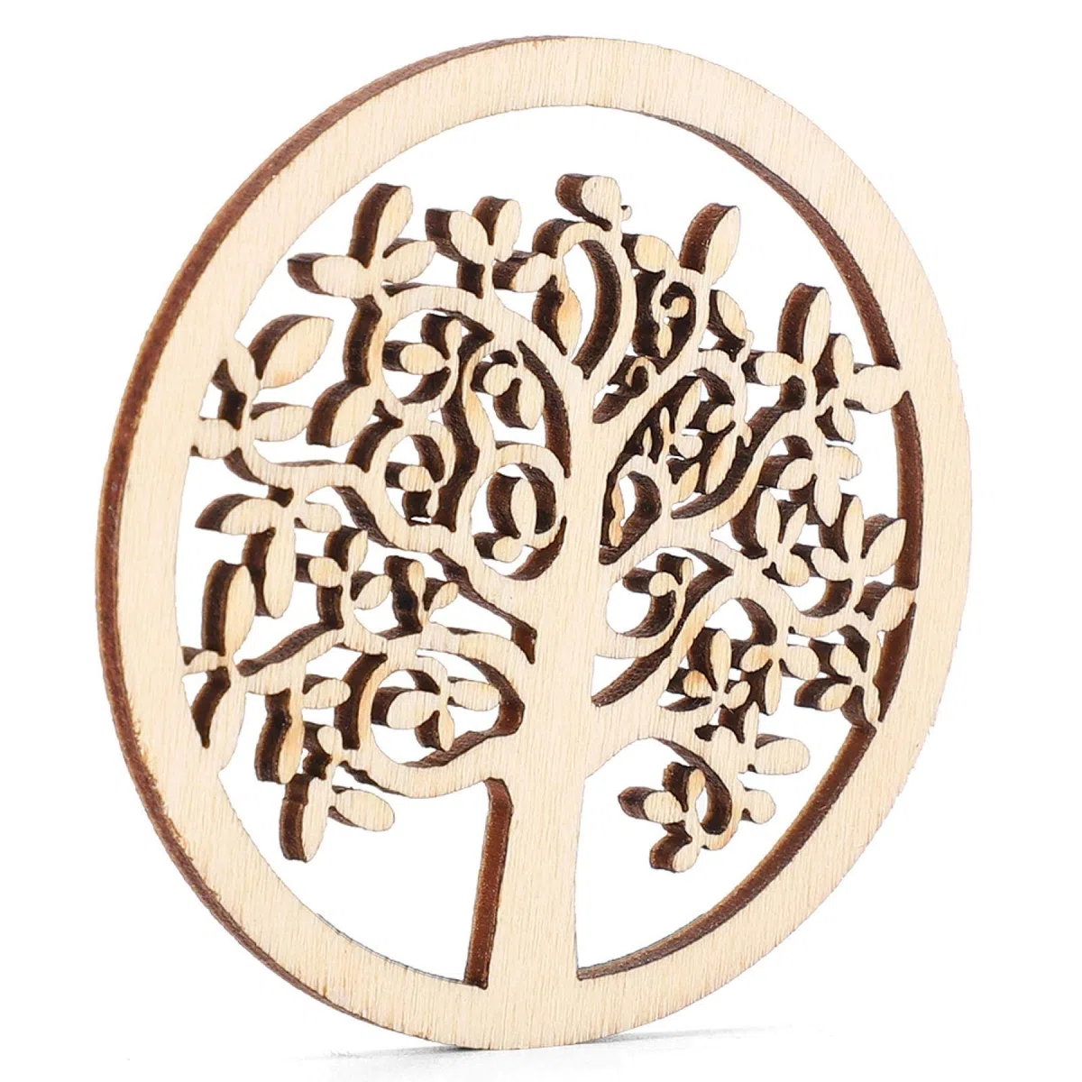 Albero Della Vita Legno, 48 pezzi Albero Decorativi Pendenti Legno Abbellimenti per Decorazioni Fai da Te Matrimonio Nozze Natale, Dimensioni 5 cm/2 pollici