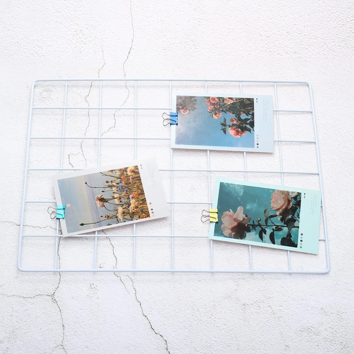 PATIKIL 16"x12" Filo Griglia Pannello, 1pz Muro Griglia Decorativo Pannelli Scheda Foto Immagini Display Decor Appendere Organizer per Casa Ufficio, Bianco