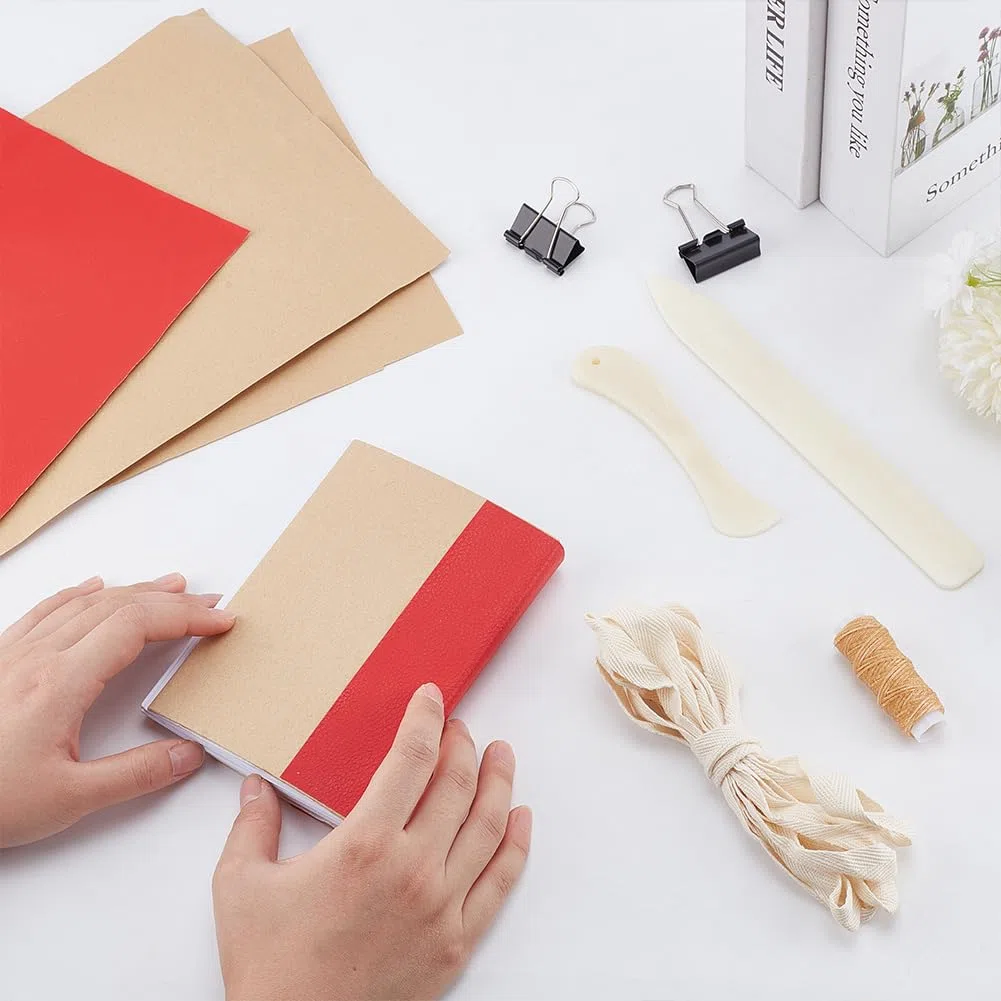 WEBEEDY Kit di Rilegatura per Principianti 64 Pezzi Kit Base per Rilegatura Fai-da-Te con Istruzioni per Principianti, Kit Completo di Strumenti per Rilegatura Fai-da-Te e Forniture per Cucito, Idea