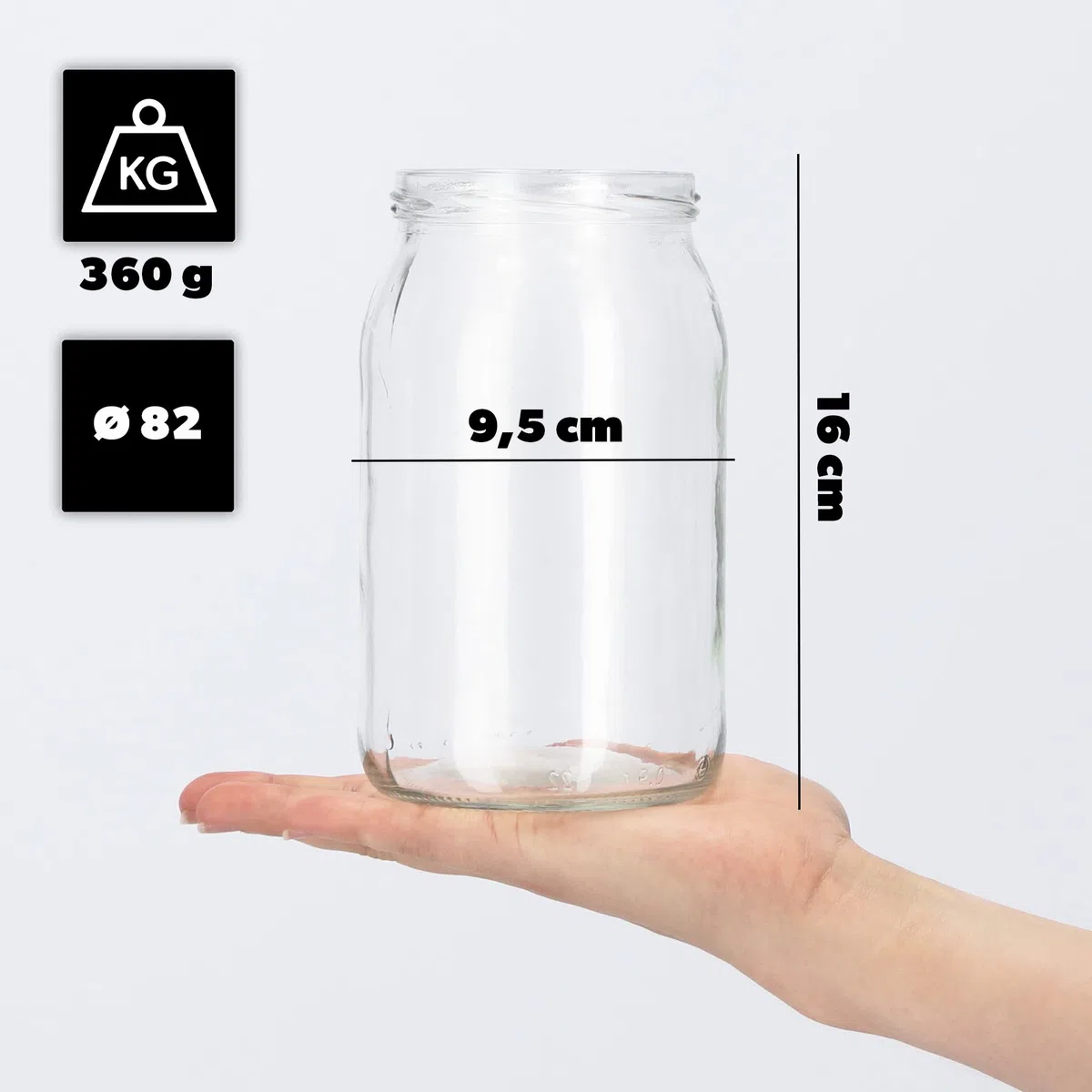 KADAX Set di 8 Grandi barattoli in Vetro 900ml Ø82 Blu/Bianco – Tappo a Vite ermetico, per Conserve, sottaceti, Verdure lacto-fermentate e marmellate Fatte in casa