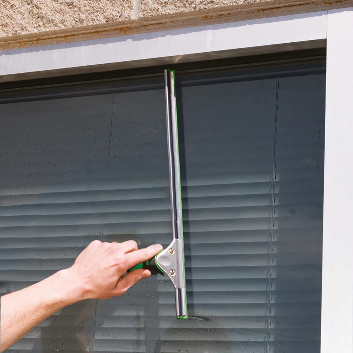 Spatola Unger ErgoTec (larghezza 35 cm, con guida a S e gomma verde, per la pulizia dei vetri senza striature) ES35G