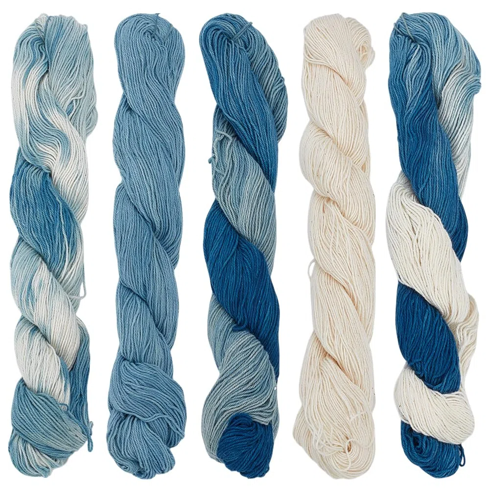 FREEBLOSS Filo Sashiko Kit 5 pz. Matassa Sashiko 110 iarde*5 colori Filo Da Ricamo In Cotone Sashiko Tinto con Piante Naturali
