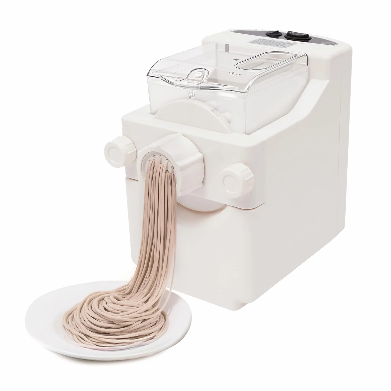 Macchina per pasta elettrica da 180 W, con 9 dischi, 33 x 20,5 x 28,5 cm, porta di riempimento indipendente, macchina per pasta multifunzione, per pasta, spaghetti, fettuccine e penne