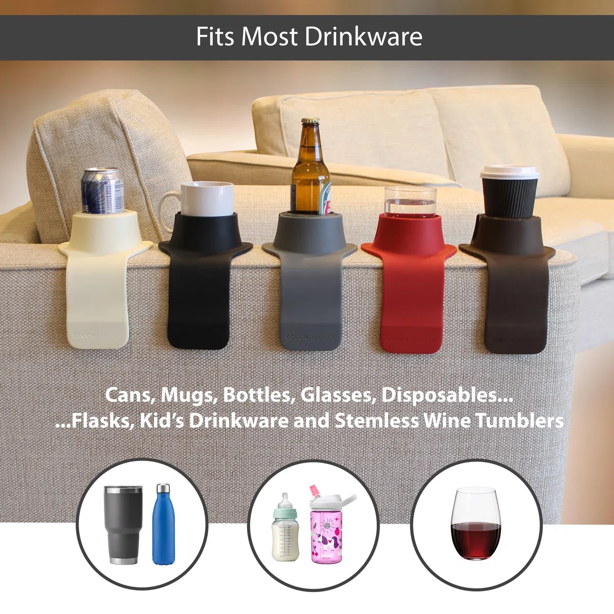 CouchCoaster - il portabicchiere ideale per il tuo divano, Rosso