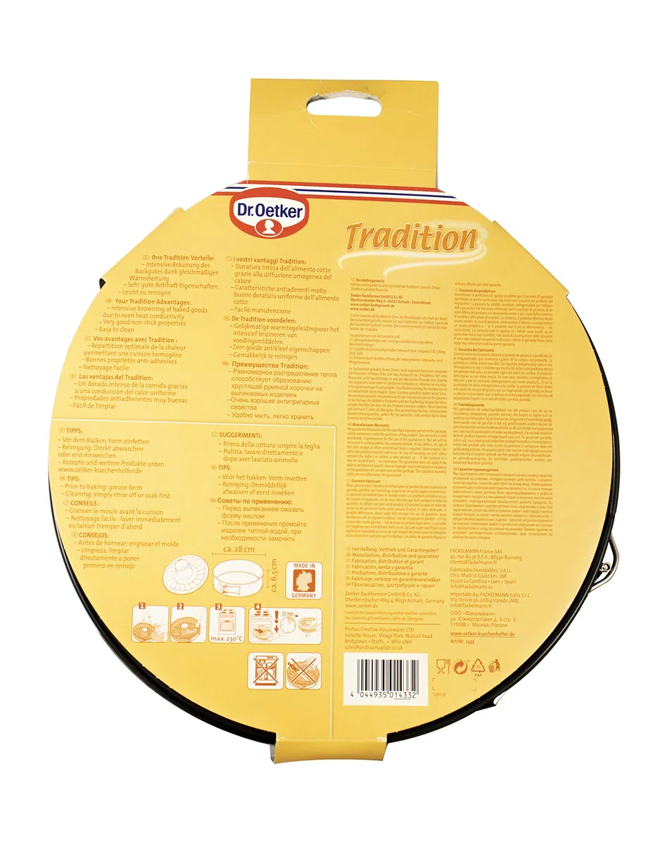 Dr. Oetker Tradition Tortiera Apribile 2 Fondi, Alluminio, Nero, 28 Cm