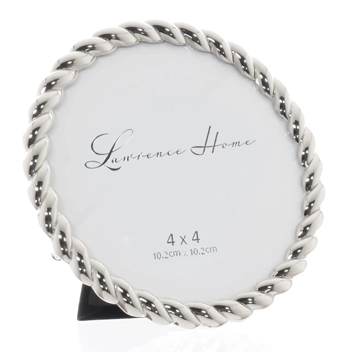 Lawrence Frames Telaio in metallo con design a corda, 4 x 4 rotondo, argento