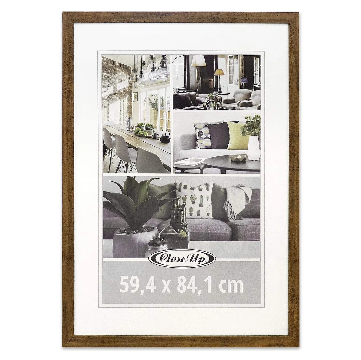 Close Up - Cornice per poster, 59,4 x 84 cm, formato DIN A1, decorazione in legno di rovere scuro
