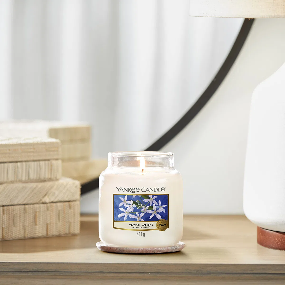 Yankee Candle Candela profumata in giara media | Gelsomino notturno | Durata Fino a 75 Ore