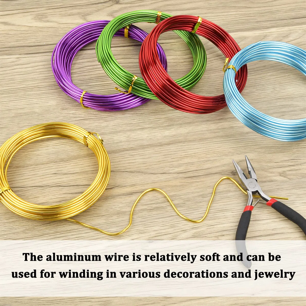 6 rotoli di filo di alluminio flessibile da 2 mm, per fai da te, 6 colori, filo di alluminio rotondo, per scultura fai da te, bicicletta, moto, modellazione, 10 m per rotolo