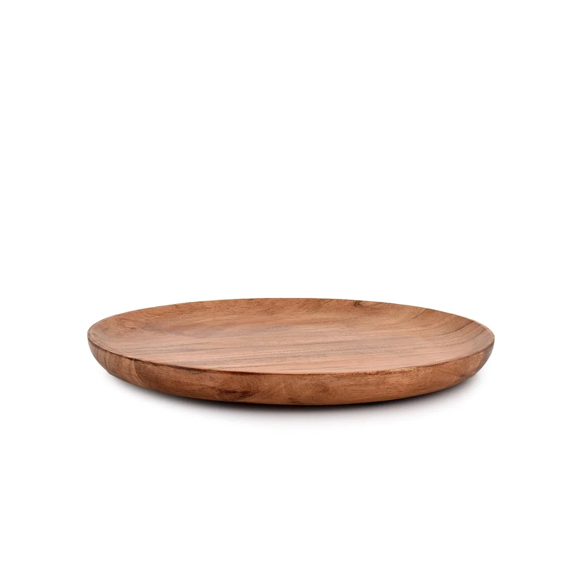 Samhita Set di 4 piatti rotondi in legno di acacia, per ottomana o tavolino, tagliere per salumi o formaggi per soggiorno (20,3 x 20,3 x 1,9 cm)