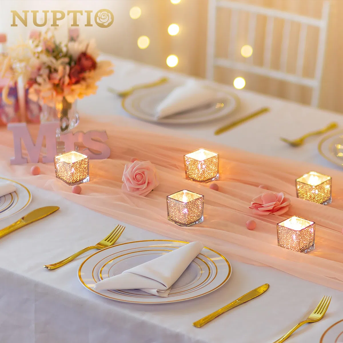 Nuptio Argento Portacandele In Vetro - 12 Pezzi Portacandele Votive Galleggianti E Tealight Mercurio Light Holders Bulk Natale Matrimonio Anniversario Casa Chiesa Hotel Tavolo Centro Pezzi Ornamenti