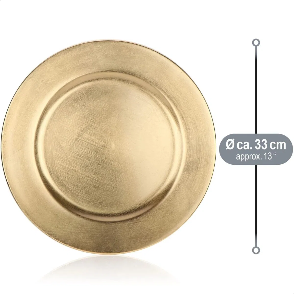 Set 12 Sottopiatti Decorativi Oro - Eleganza e Raffinatezza per la Tavola - Ø 33 cm