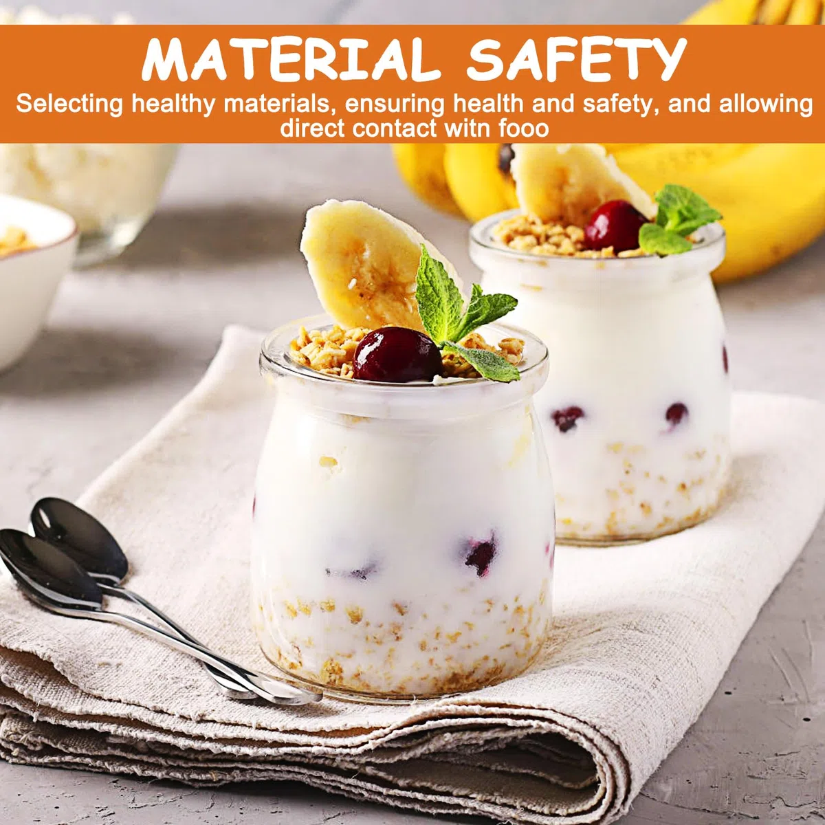 200 ml Vasetti per Yogurt con Coperchio,Confezione da 12 Bicchieri da Dessert Trasparenti In Vetro, Barattoli da Dessert con Coperchio per Gelatina,yogurt,Miele,Mousse,Dessert