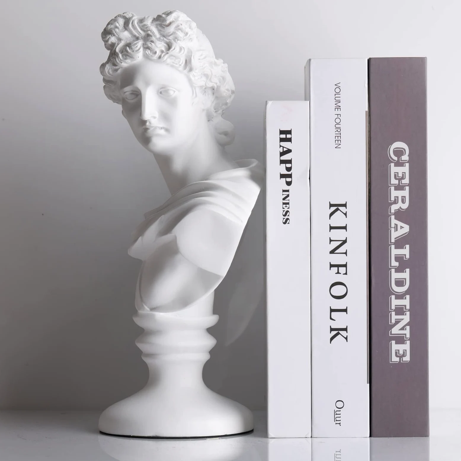 XMGZQ 30cm Statua Decorativa a Forma di Busto di Apollo,David Statue di Resina,Decorazione Classica Della Mitologia Greca Romana,Soprammobile Modern Sculture,David Statuetta Decorative Casa