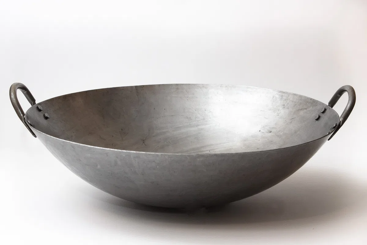Craft Wok Grande Wok da 40 cm in Stile Canton Pesante e Martellato a Mano in Acciaio al Carbonio (fondo arrotondato)/731W87
