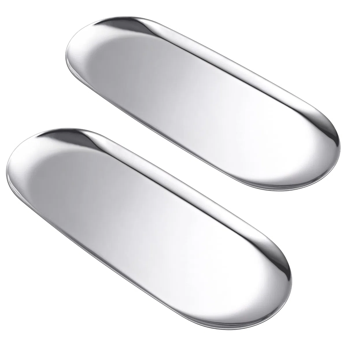 Vassoio ovale in acciaio inossidabile, per gioielli e profumi, accessorio da bagno, vassoio decorativo per tavolino, decorazione per candele e vassoi, lunghezza 30 cm, larghezza 12 cm,