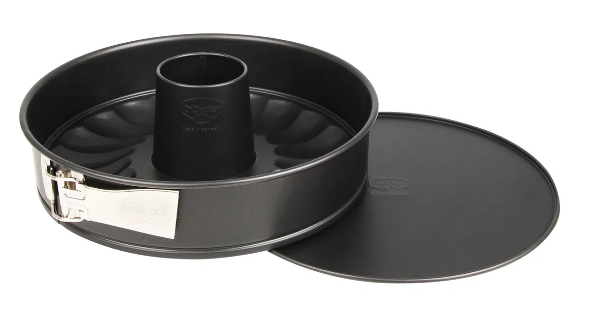 Dr. Oetker Tradition Tortiera Apribile 2 Fondi, Alluminio, Nero, 28 Cm