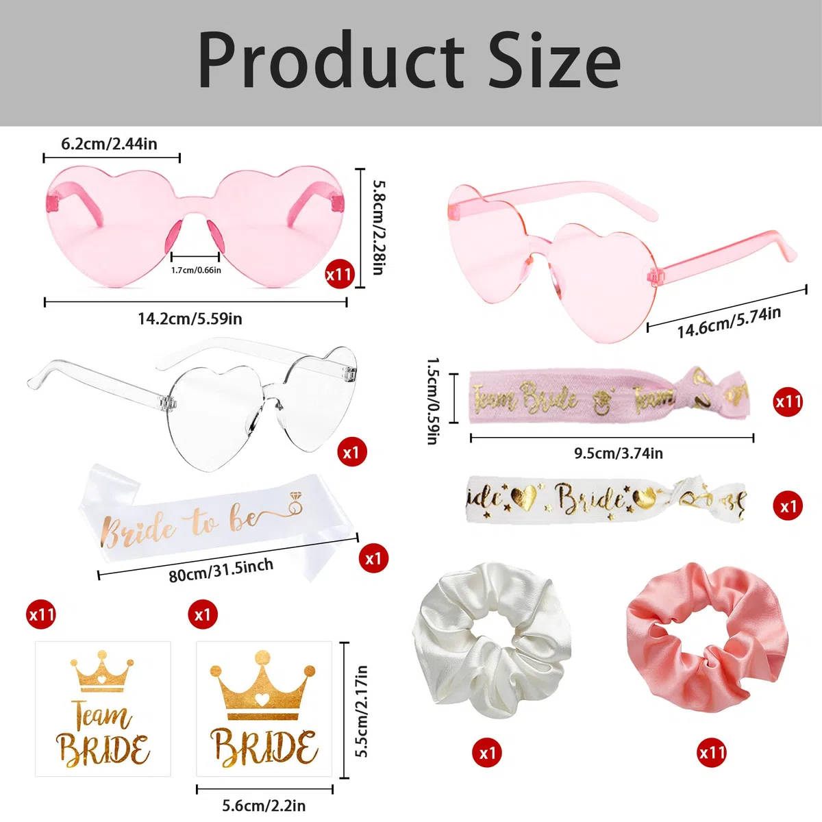 36 Pezzi Occhiali Team Bride Braccialetti Tatuaggi,Bride Occhiali a Forma di Cuore,Occhiali da Sposa Cuore,Occhiali per Addio al Nubilato,Bride to be Gadget,Team Bride Occhiali a Forma di Cuore