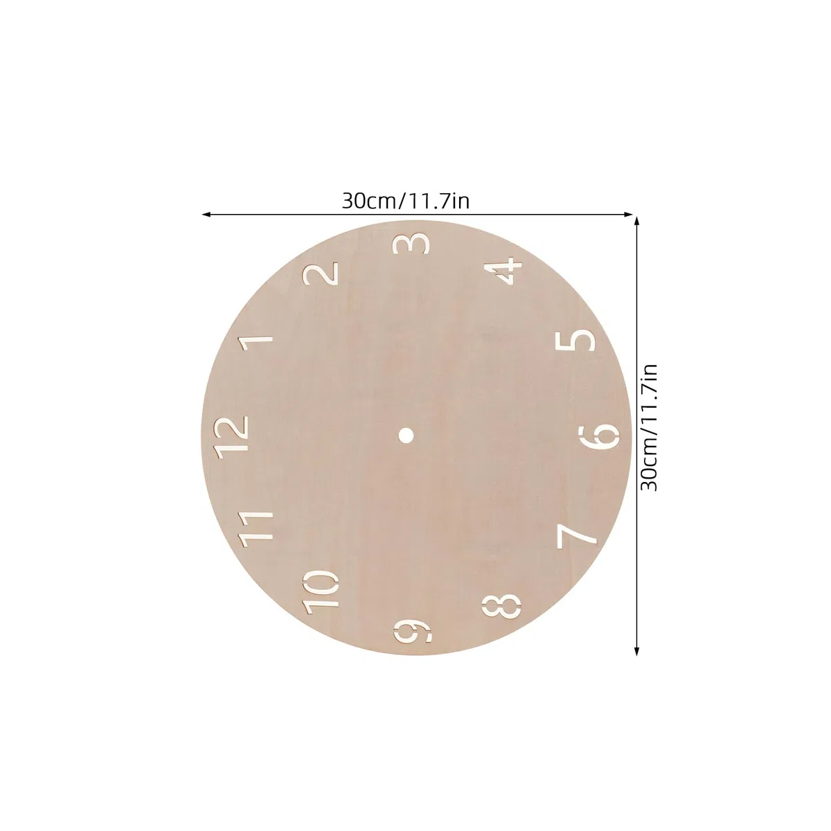 Kit 5 Pezzi Quadranti Orologio in Legno Rotondi per Bricolage, Resistente All'usura, Materiale Naturale Beige, per Progetti di Natale e Decorazioni Fai da Te