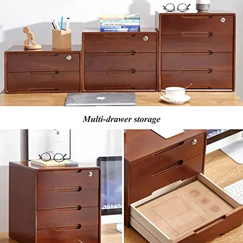 Scatola da scrivania in legno con serratura, sicura soluzione Sto per casa e ufficio, accessori da scrivania per migliorare nizat