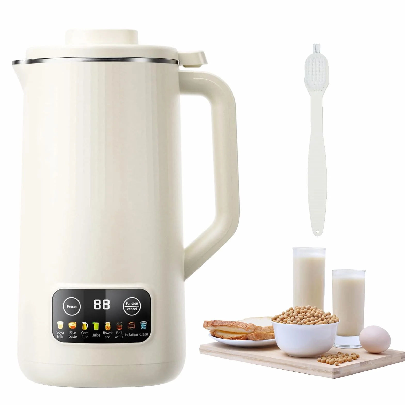 Macchina per latte di soia multifunzionale, Macchina per il latte di noci - Pressa per latte di mandorla automatica multifunzionale da 20 once, Con avvio ritardato|Tenuta Achaud|Autopulente