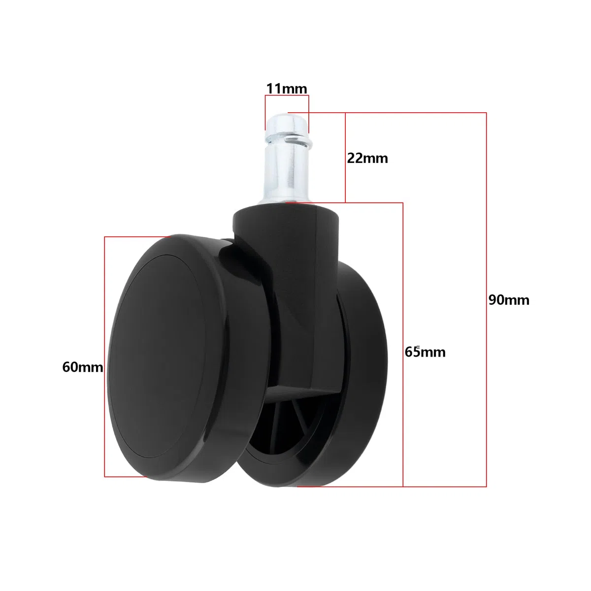 5 ruote con bordo morbido senza cappuccio, compatibili con sedia Herman Miller, compatibili con Verus, compatibili con Lino, compatibili con Cosm
