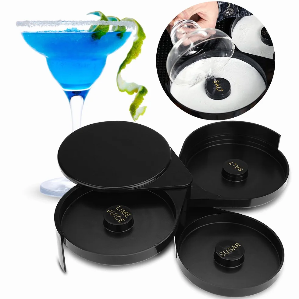 Akozon Bicchiere calce 3 livelli zucchero calce per cocktail strumento casa partito nero