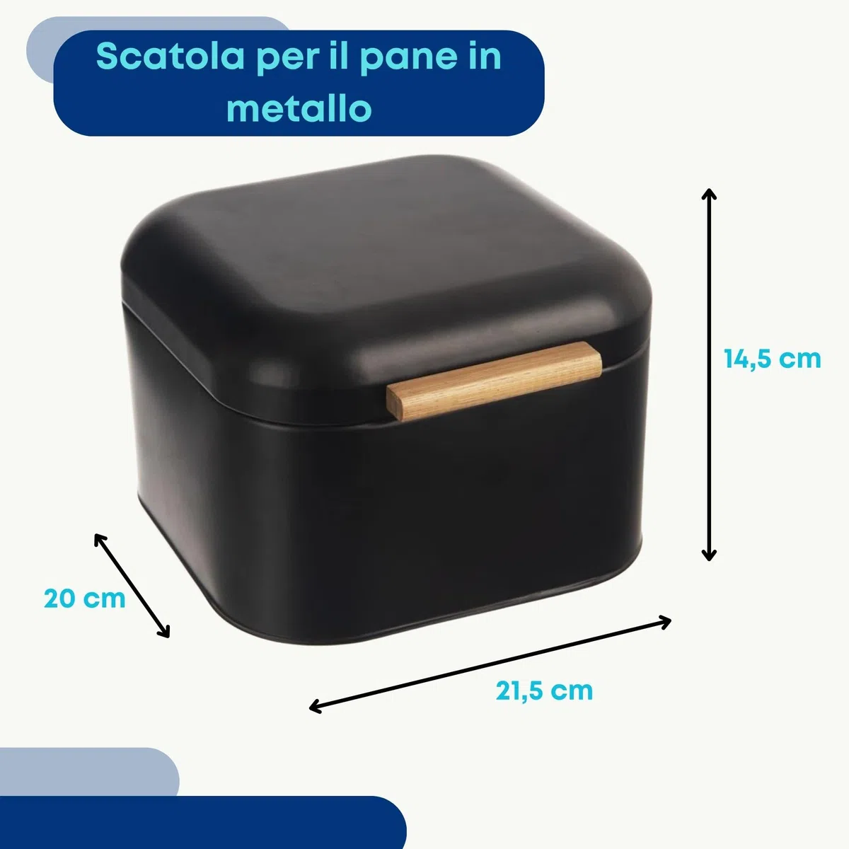 Orion Group Contenitore per Pane, Nero, 21,5 x 20 x 14,5 cm