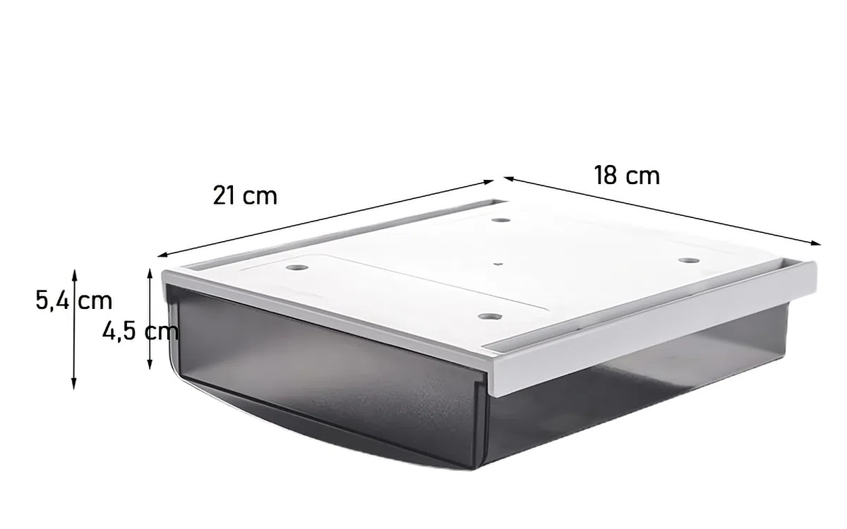 TUKA-i-AKUT 2X 1,7L Cassetti Sotto Scrivania, 21x18x5,4cmcm Autoadesivo Nascosta Cassetto Sottostruttura, Scatola di Portaoggetti Scrivania/Mobile/Libreria/Mobile da Cucina ecc. 2 Unità Nero TKD8607