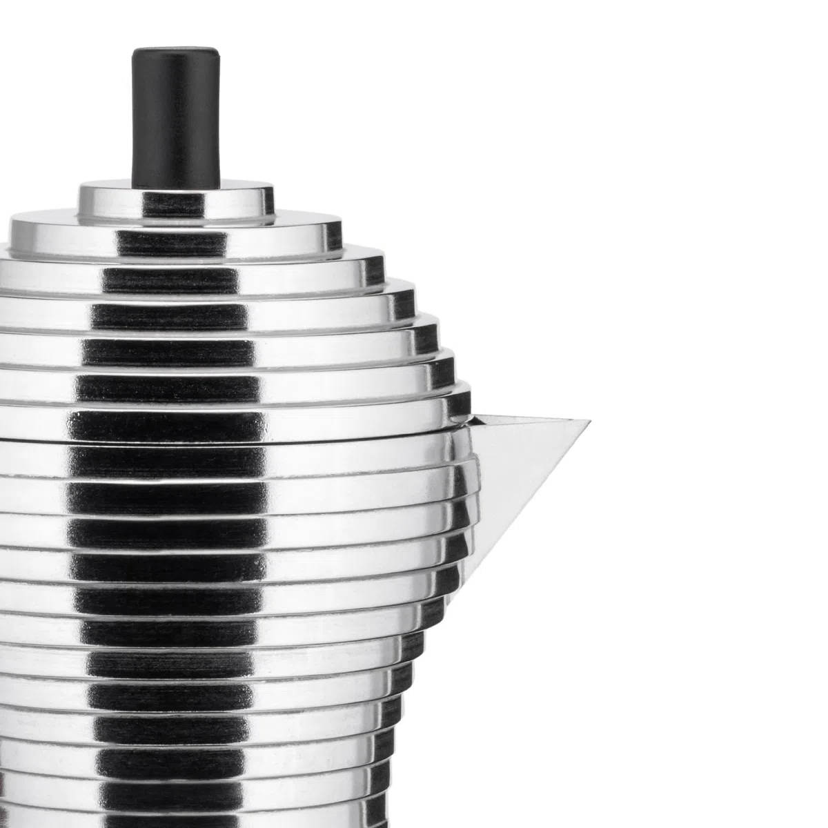 Alessi Pulcina MDL02/3 B - Caffettiera per Espresso di Design in Fusione d'Alluminio e PA, 3 Tazze, Nero