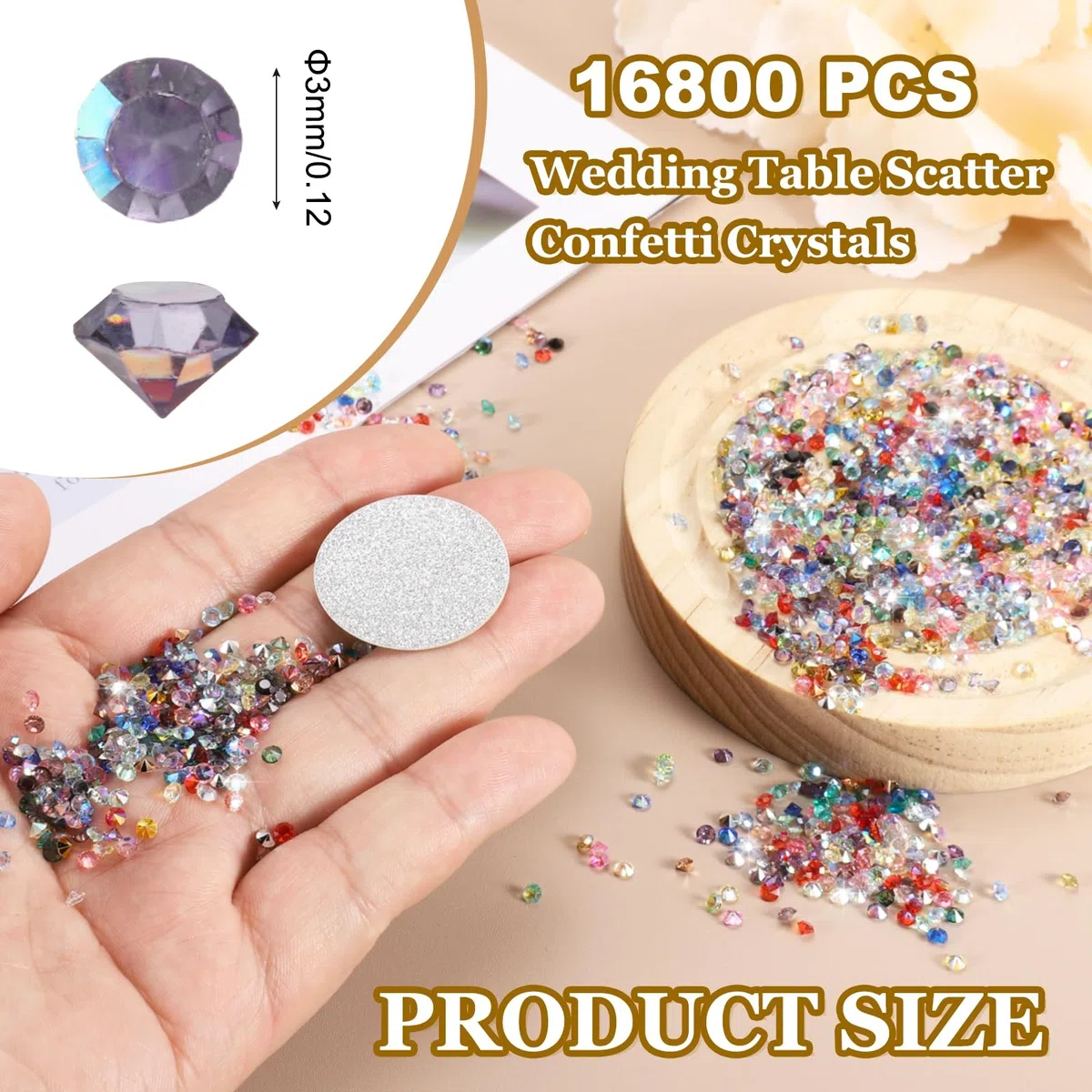 QUARKZMAN 16800 PCS Diamanti Finti da Tavolo Nuziale, Cristalli Acrilici Mini 3mm per Decorazioni Centrotavola, Riempimento Vaso, Perline (Viola Scuro)
