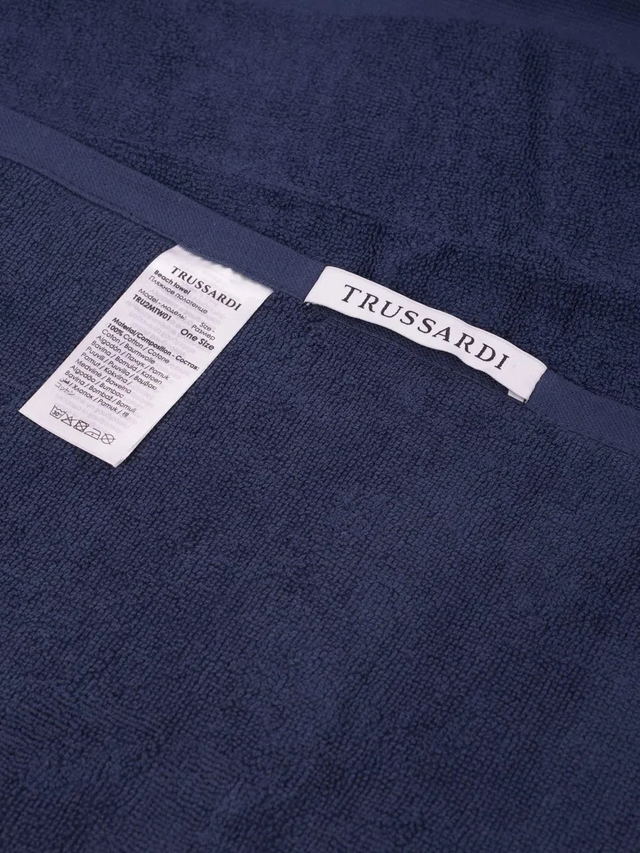 Trussardi Telo mare piscina o spa cotone spugna tessuto logato cm.170 x 90 (circa) articolo TRU2MTW01, DAB Dark blue, Taglia unica