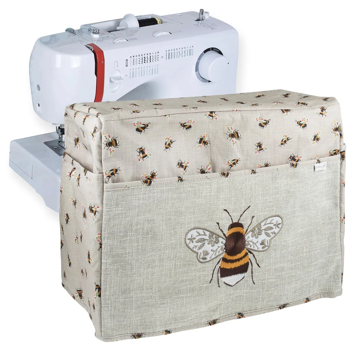 Hobby Gift Exclusive Sewing & Embroidery Machine Cover with Pockets, Dust, for Most Standard Machines Singer Brother 33.5 x 44 x 21cm, MRSMC 87