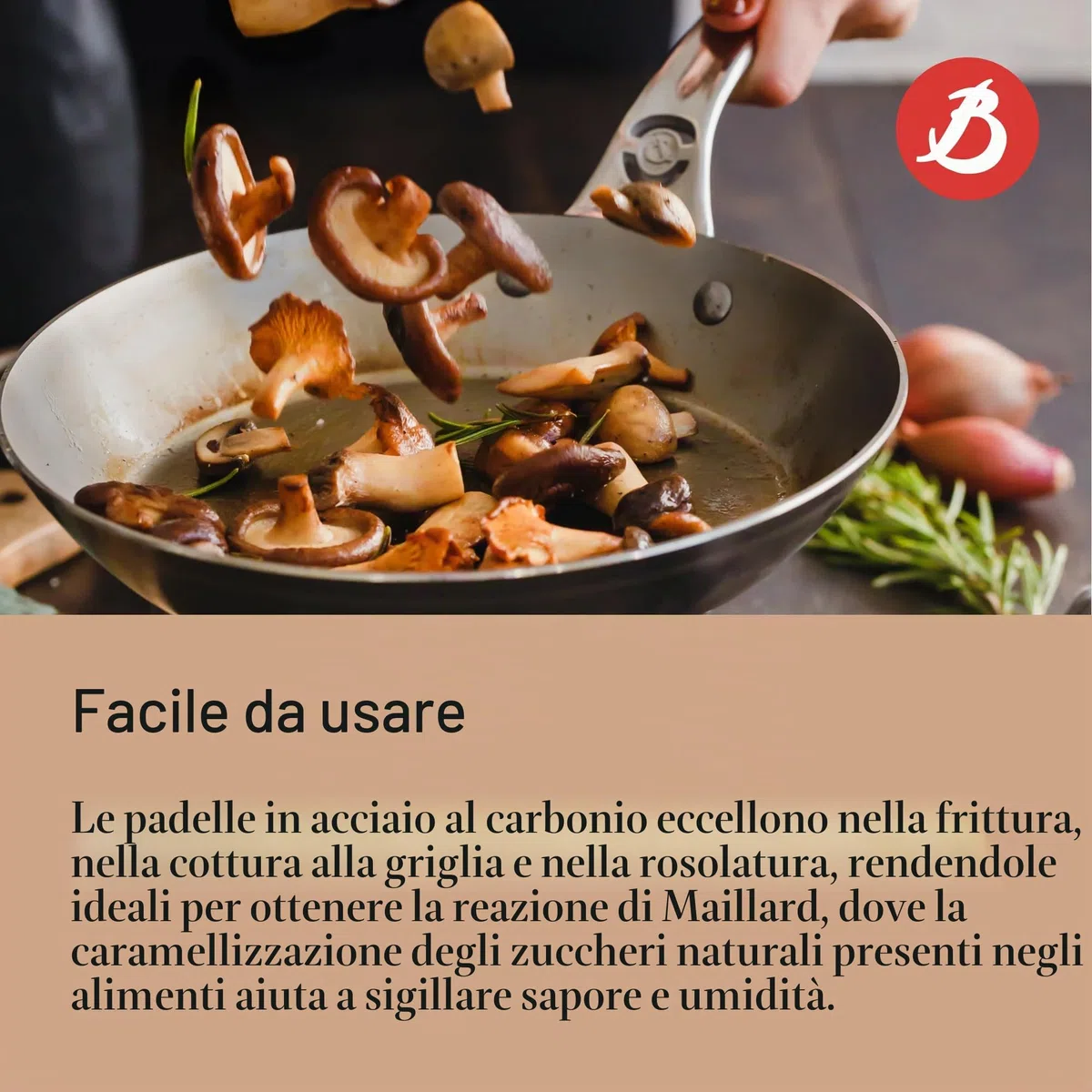 De Buyer Padella tonda Mineral B Pro con manico, diam 28 cm, 5680.28