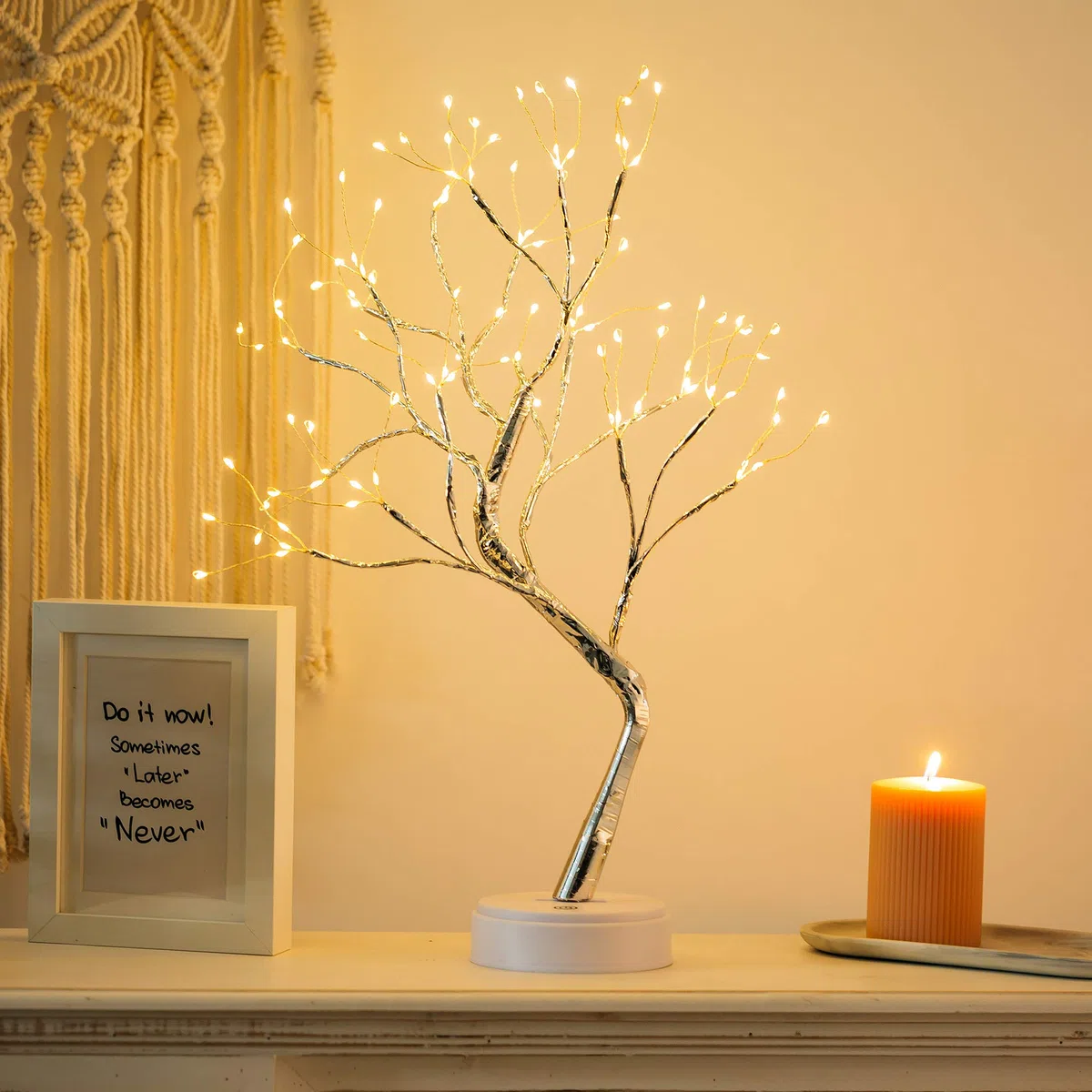 Nuptio Albero Betulla Luci: Ramoscello Bonsai Albero 1.6 Ft Albero Pasqua Natale Alberi Illuminati La Decorazione Festa A Casa Compleanno Compleanno Arredamento Interno (Luce Bianca Calda, 1 Pezzo)