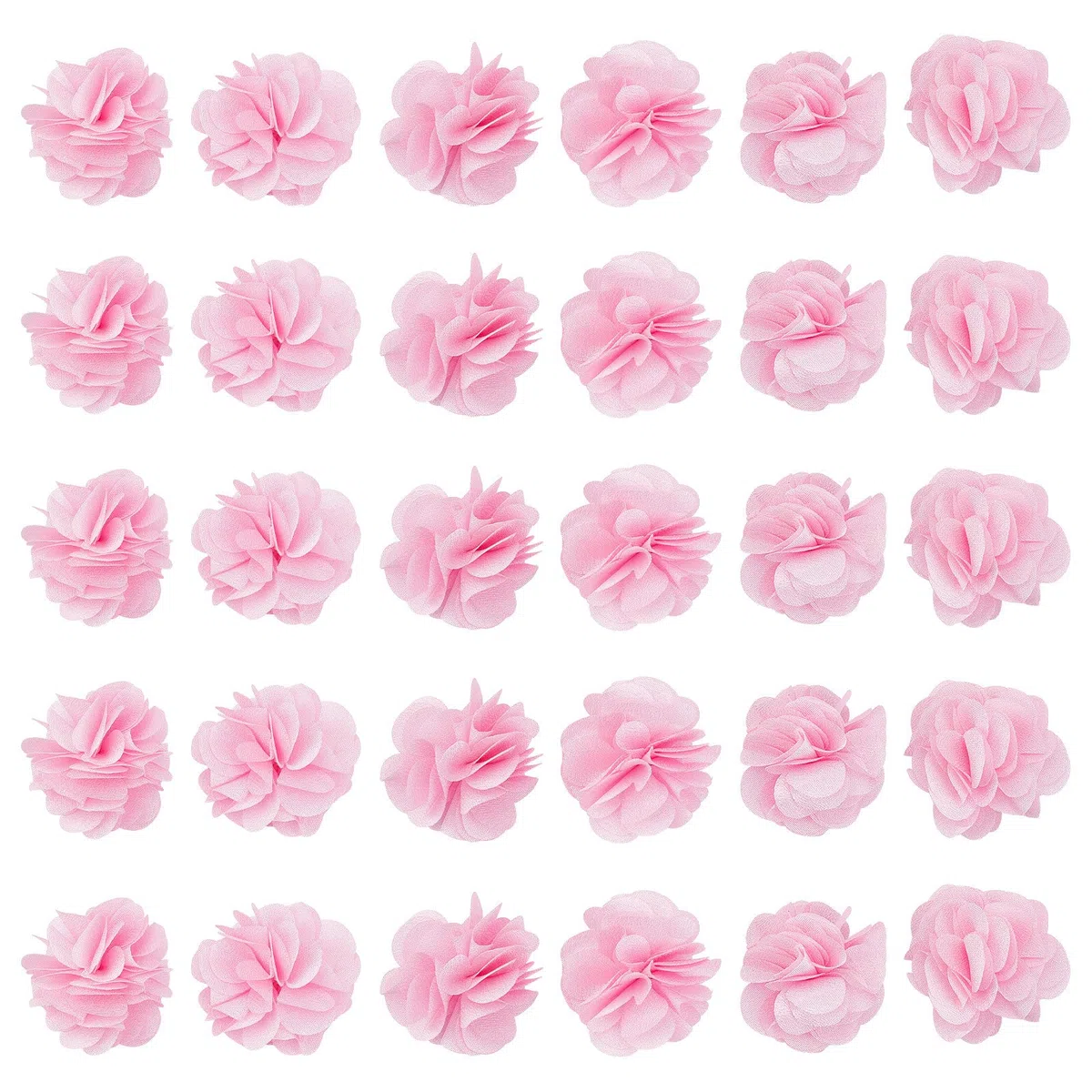 CRASPIRE 40 pz Fiori di Tessuto Rosa 1.34" 3D Chiffon Fiore Pizzo Rifiniture Mazzi di Fiori Cluster Fiore Patch di Pizzo Cucito Fai da Te per Artigianato Fai da Te Fasce Regalo di Nozze