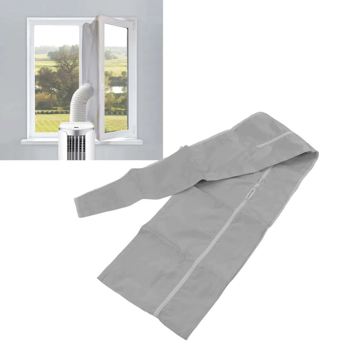 Kit Guarnizioni Universali per Vetri per Condizionatore, Tessuto Sigillante per Finestre 9,8/13,1 Piedi Kit Guarnizioni per Finestre Ac con Cerniera e Chiusura Adesiva, per(4 Meter / 13.1ft)