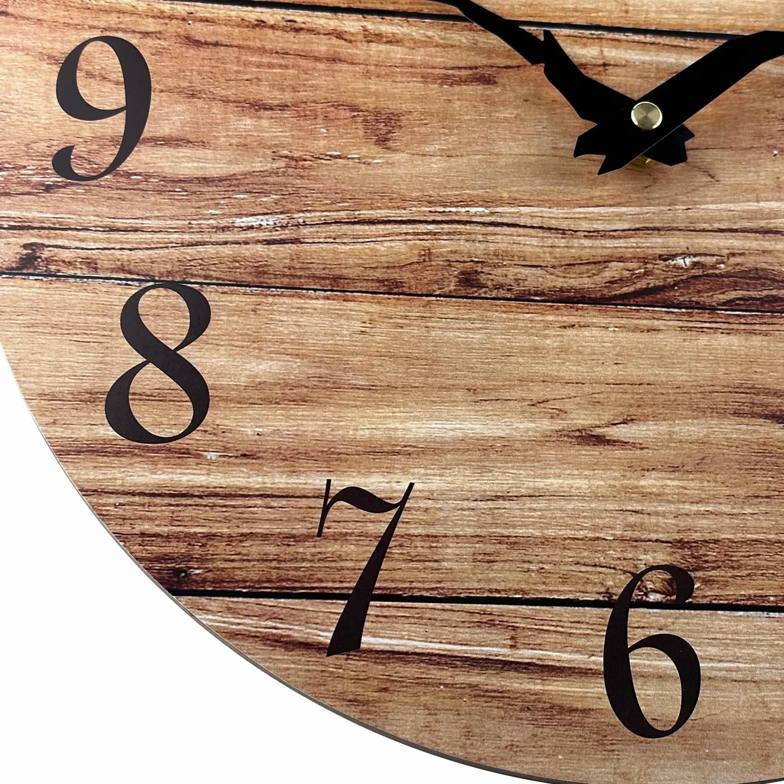 Plumeet Orologio da Parete, Orologi da Parete in Legno Senza Cornice da 30cm con Movimento al Quarzo Silenzioso, Orologi Rustici in Legno di Noce per Cucina, Camera da Letto, Soggiorno, Marrone