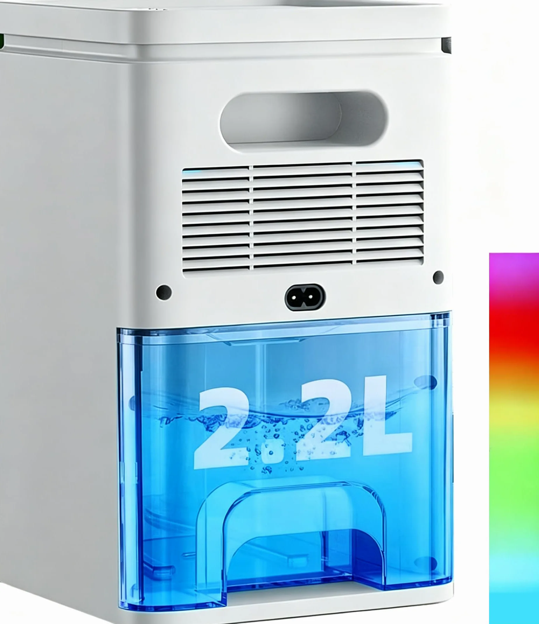 Deumidificatore Casa Elettrico Anti Muffa 2200ml Portatile - Ultra Silenzioso, Timer 2-12h, Spegnimento Automatico | LED 7 Colori | Per Bagno, Camera, Armadio (Rosa)