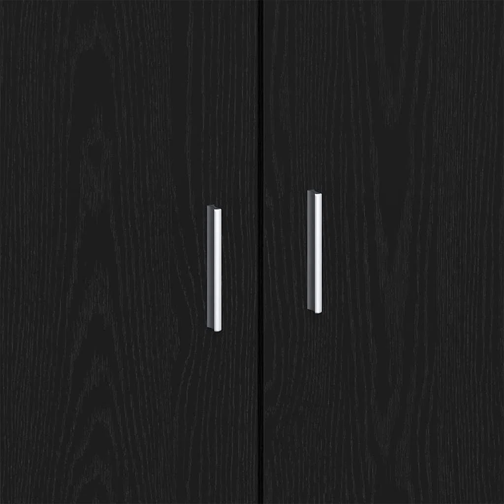 vidaXL Credenza Rovere Nero 80 x 40 x 75 cm Legno Multistrato, Credenza Moderna, Mobile Rettangolare, Arredamento Chic, Soluzione per Salotto, Cabinet Funzionale