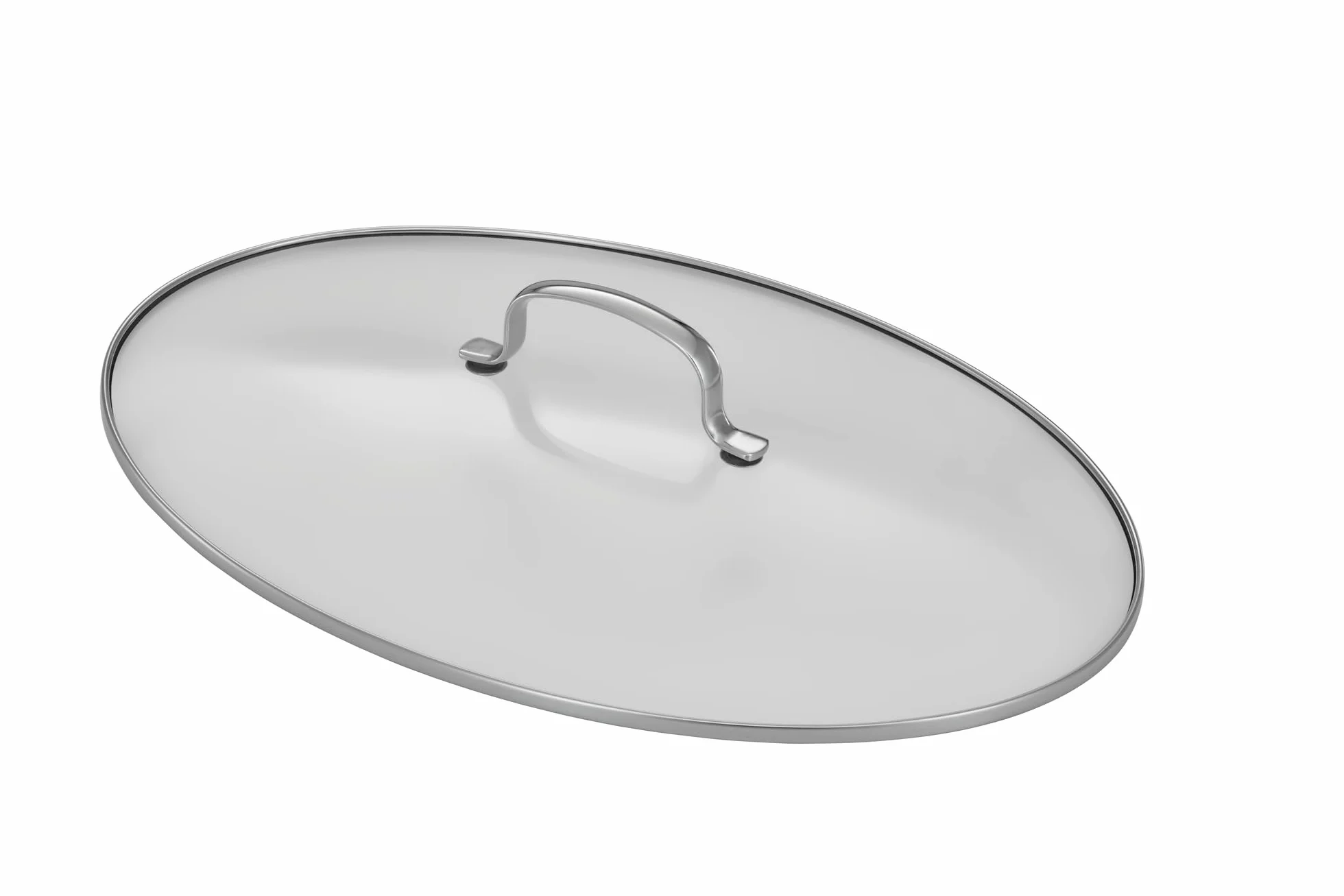 RÖSLE Elegance - Rostiera Ovale di Alta qualità con Coperchio in Vetro, in Acciaio Inox 18/10, Colore: Argento, Adatta al Forno a induzione