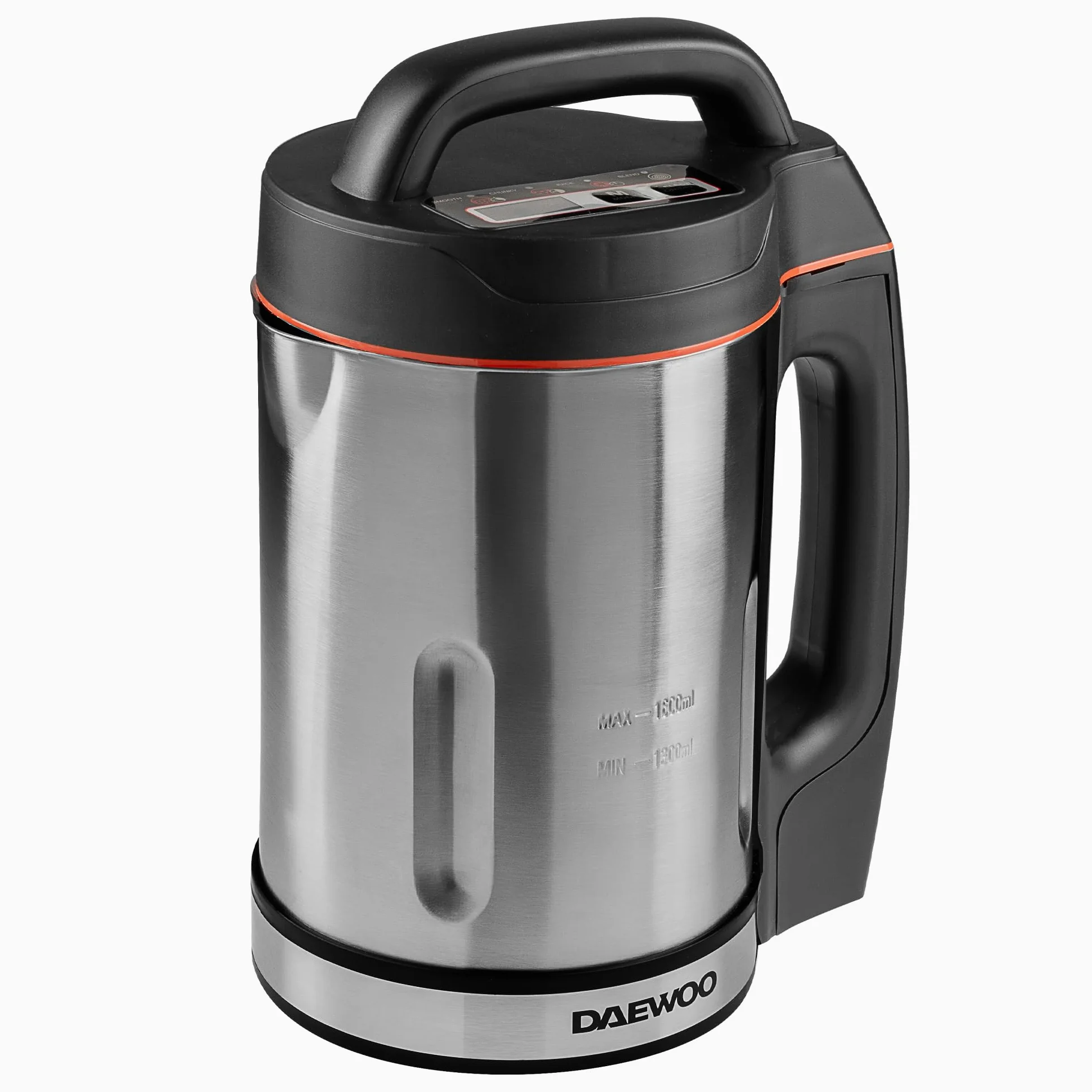 Daewoo SDA1714 Maker | Utilizzo 1000 W | Capacità 1,6 L | Ideale per zuppe lisce e grosse | Indicatori luminosi a LED | Sensori di riempimento e fuoriuscita eccessivi, in acciaio inox, 1000 W, 1,6