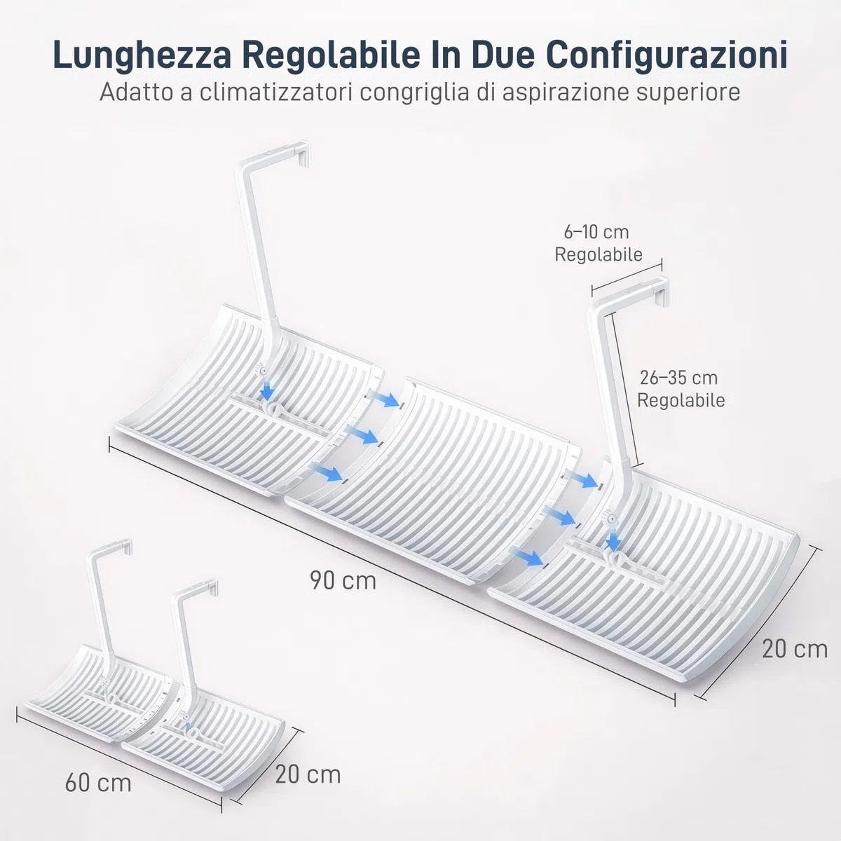 Deflettore Condizionatore Universale, Deflettore Aria Condizionata Regolabile, Deviatore Aria Condizionatore Anti Diretto Blowing, Deflettore per Condizionatore per Ufficio e Casa