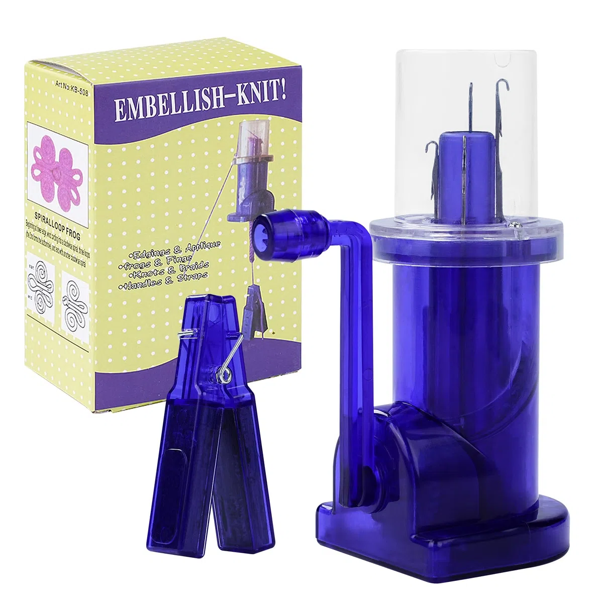 Macchina da Maglieria Manuale, Mini Macchina da Maglieria Manuale in Plastica, Macchina da Maglieria A Mano per Calze, Gioielli, Braccialetti, Cappelli, Fai da Te (Blu Navy)