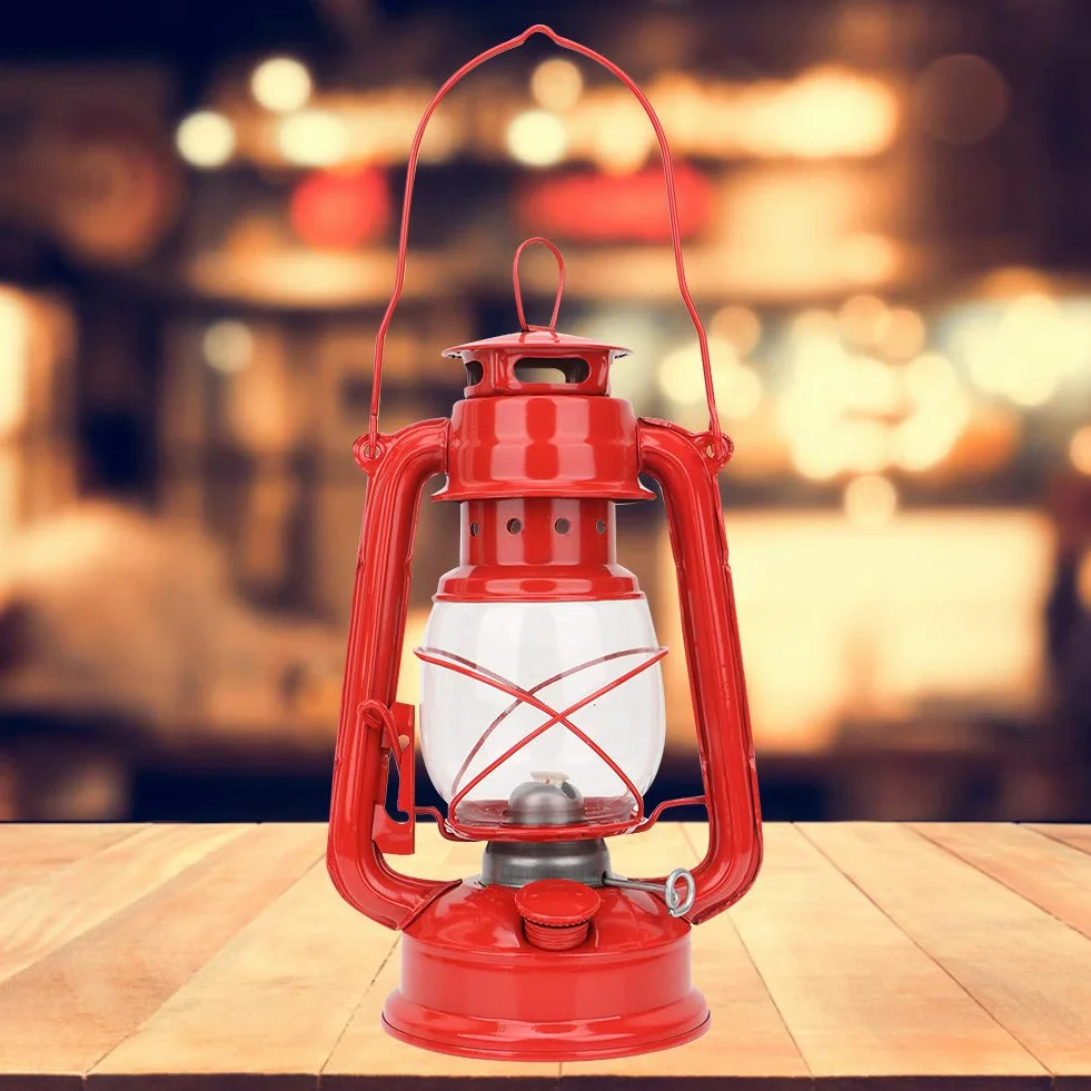 Lanterna a Olio di Cherosene, Lampada a Cherosene Retrò Lampade a Olio Rosso Ferro per Feste Regalo per Interni Ed Esterni, Lampada a Olio a Sospensione