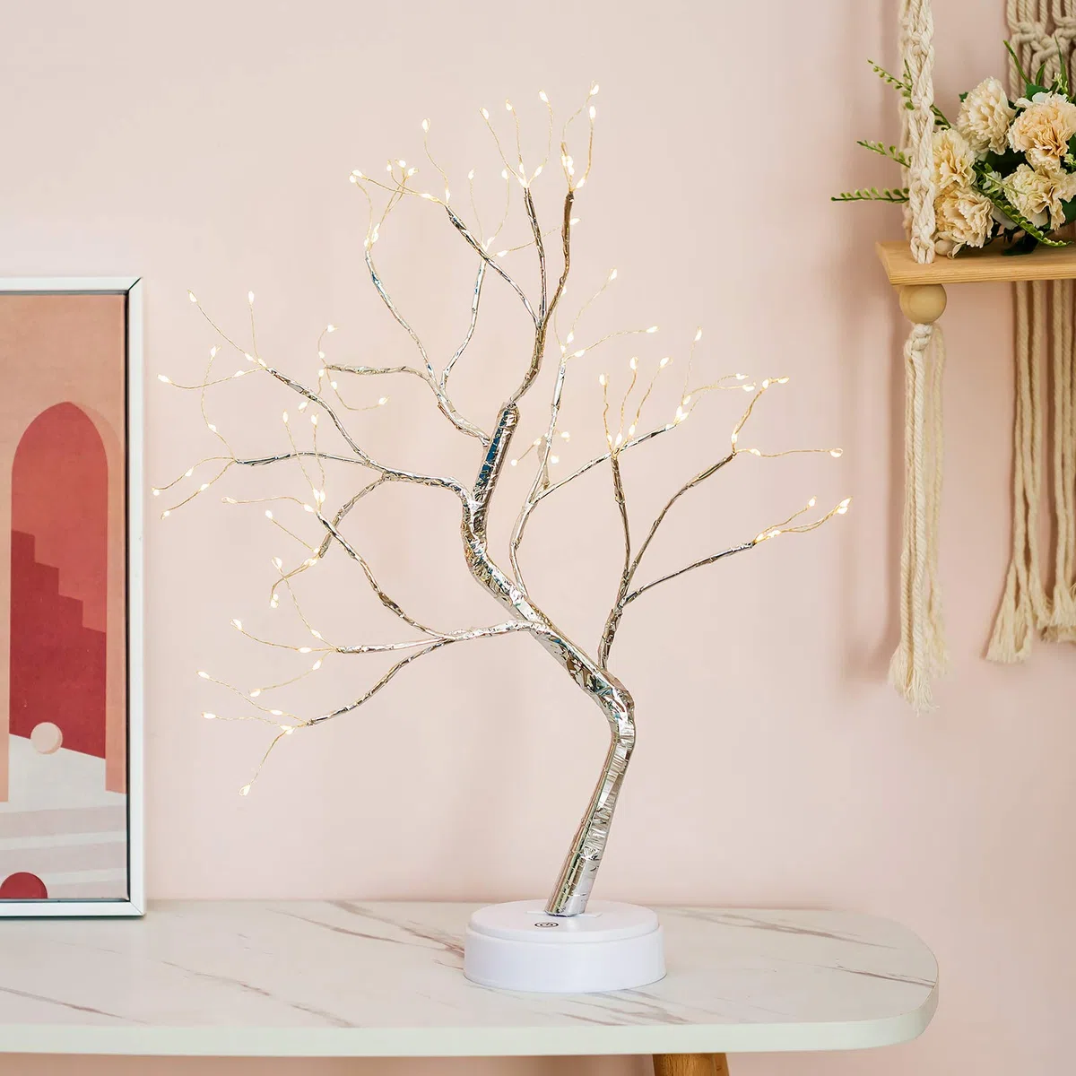 Nuptio Albero Betulla Luci: Ramoscello Bonsai Albero 1.6 Ft Albero Pasqua Natale Alberi Illuminati La Decorazione Festa A Casa Compleanno Compleanno Arredamento Interno (Luce Bianca Calda, 1 Pezzo)
