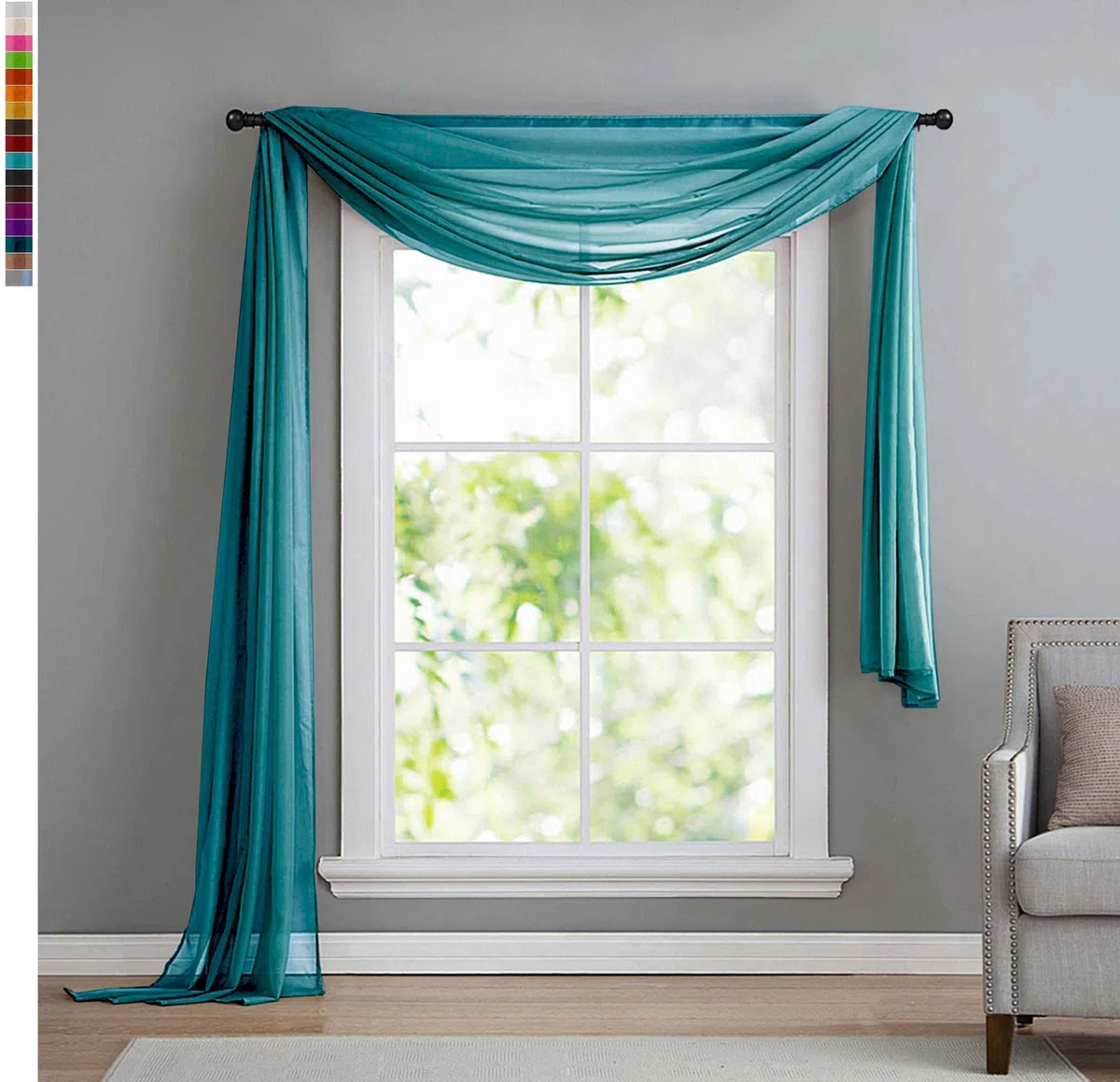 Gardinenbox - Capriccio per Tenda in Voile Trasparente, MOD.560 Giallo